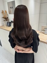 ペレ 栄 アネックス(PELE栄ANNEX)&nbsp;韓国 くびれロング レイヤー ワンホンヘア 小顔前髪