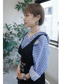 ファッションに合わせたブリーチベージュミニボブ