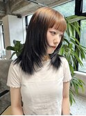 アプリコットオレンジ/くびれヘア/ウェーブショート［新潟駅］
