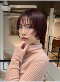 ウェーブショート/セクションカラー/マッシュラインカール