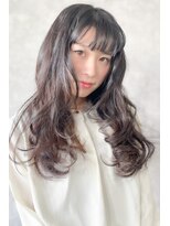 ファイン 美容室 深川店(FINE) 髪質改善カラーくびれ巻き髪ロングヘア透明グレージュ