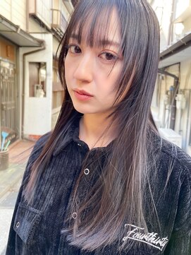  黒髮ロング×顔まわりレイヤー