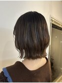 ボブ　ミルクティーベージュ　艶髪　髪質改善カラー　ショート