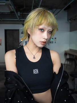 ギークス(GEEKS) 【GEEKS渋谷】レイヤーボブ/デザインカラー/ハイトーン/前髪あり