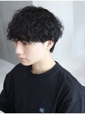 刈り上げなしマッシュ 波巻きスパイラル
