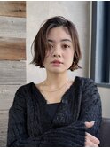 大人フレンチミニボブ前髪なし切りっぱなしボブ絶壁K20260329