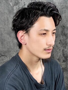 プレミアムバーバー 原宿店(PREMIUM BARBER produce by HIRO GINZA) オールバック風リバースパーマ