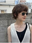 小顔マレットヘア◎暗髪でも透明感ヘーゼルグレージュ