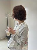 動きのあるやや前上がりのbob×オレンジベージュ