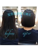 バッサリカット⇒自然な縮毛矯正