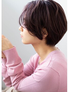 アコロン(acoron) 小顔_デザインカラー_厚めバング_ローライト_スリークボブ