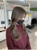■ ロング コテ巻き45ミリ 明るめグレージュ