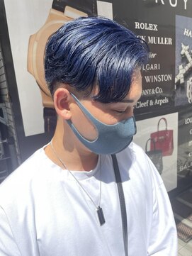 テトラ バイ ネオリーブ 横浜西口店(tetra by neolive) 横浜★サイドパートのブルーヘアー