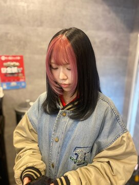 キャラ シャローネ 池袋(Chara Chalone) バングカラー/前髪カラー/バングピンク