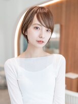20代30代大人かわいい丸みショート斜めバングイメチェン
