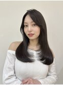 ワンカール韓国ヘアロングレイヤー顔周りカット似合わせヘア