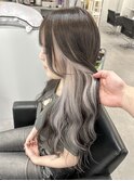 インナーカラー/イヤリングカラー/ホワイトシルバーカラー