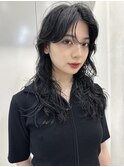 ミニウルフレイヤーカット顔周り前髪韓国ミディアムロング/柏