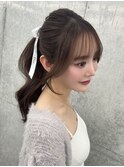 ☆ポニーテールでも盛れるお顔まわりカット 小顔ヘア☆