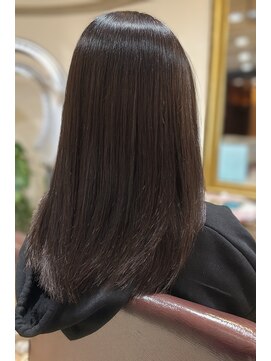 ヘアーズファイン(hair's fine) ミディアムレイヤーカット×ココアブラウン◎ブリーチなし透明感