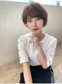 【添田】大人可愛いコンパクトショート 斜めバング 毛先パーマ