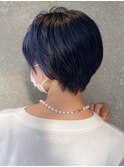ショートブルー_ショコラベージュボブルフベビーバング_ba344781