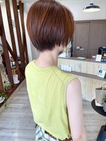 ヘアー アトリエ アンジー(Hair Atelier Angee)&nbsp;オレンジカラーのショートヘア