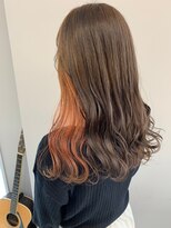 グラム 岡崎南店(gram)&nbsp;ロングインナーカラー＿オレンジインナー＿韓国＿ヨシンモリ＿07