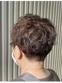 刈り上げマッシュ×ハイライト×パーマ