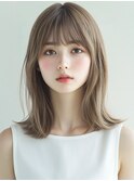 ☆オリーブグレーココアベージュ小顔クラゲヘアー/黒髪/髪質改善