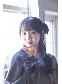 お団子サイドハーフアップ