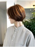 あごラインのコンパクトショートボブ前髪長め白金台目黒