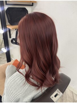 ワンブリーチ　透明感カラー　名東区　明るめボルドー