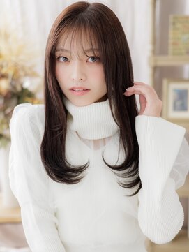 カバーヘア ブリス 志木南口駅前店(COVER HAIR bliss) ダークアッシュ小顔ストレートロングレイヤーc7志木20代30代40代