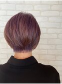 髪質改善ショートボブレイヤーラベンダーピンクベージュ韓国
