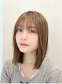 表参道酸性ストレートミディアムボブ髪質改善アッシュグレー30代