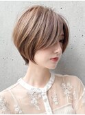 うるツヤクールショートくせ毛風カール艶感くびれヘア前髪
