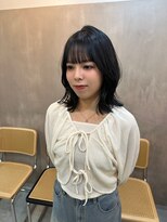 ユッカ 京橋(YUCCA) 【 YUCCA 】艶カラーブルーブラック/ミディアム顔まわりレイヤー
