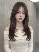 リティアンドビューティースタジオモッズシブヤ(LITTY&beauty studio M.O.D shibuya) レイヤーカット 韓国ヘア グレージュ