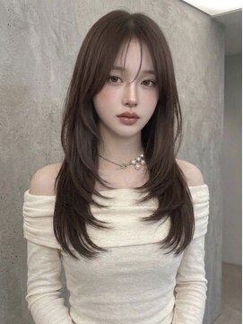 リティアンドビューティースタジオモッズシブヤ(LITTY&beauty studio M.O.D shibuya) レイヤーカット 韓国ヘア グレージュ