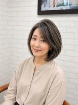 アース 宮崎昭栄店(EARTH)&nbsp;【白髪ぼかしハイライト×丸みショートボブ】