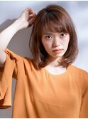 【高田馬場/aoba】モーブカラー×内巻きミディ