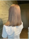 切りっぱなしミディアム×ミルクティーベージュ