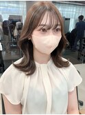 韓国ヘア×ミルクティーベージュ　くびれヘア　グレージュ　水越