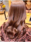 大人ピンクカラー　レイヤーカット