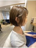 《緑橋/城東区/女性サロン》楽ちんショートボブ 明るめ白髪染め