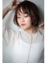 モッズヘア 上尾西口店(mod's hair)&nbsp;斜めバングイヤリングカラーひし形ショートx上尾20代30代40代