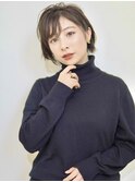 くびレイヤーエモージュ斜めバングイメチェン愛されショート