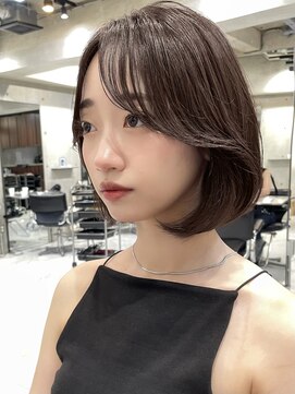 サイン 表参道(SIGN) 韓国ヘアグレージュカラーブリーチ無し髪質改善ボブレイヤーボブ