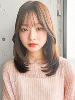 アグノス 青山(Agnos) ◎ミニウルフホワイトグレージュデジタルパーマチェリーブラウン